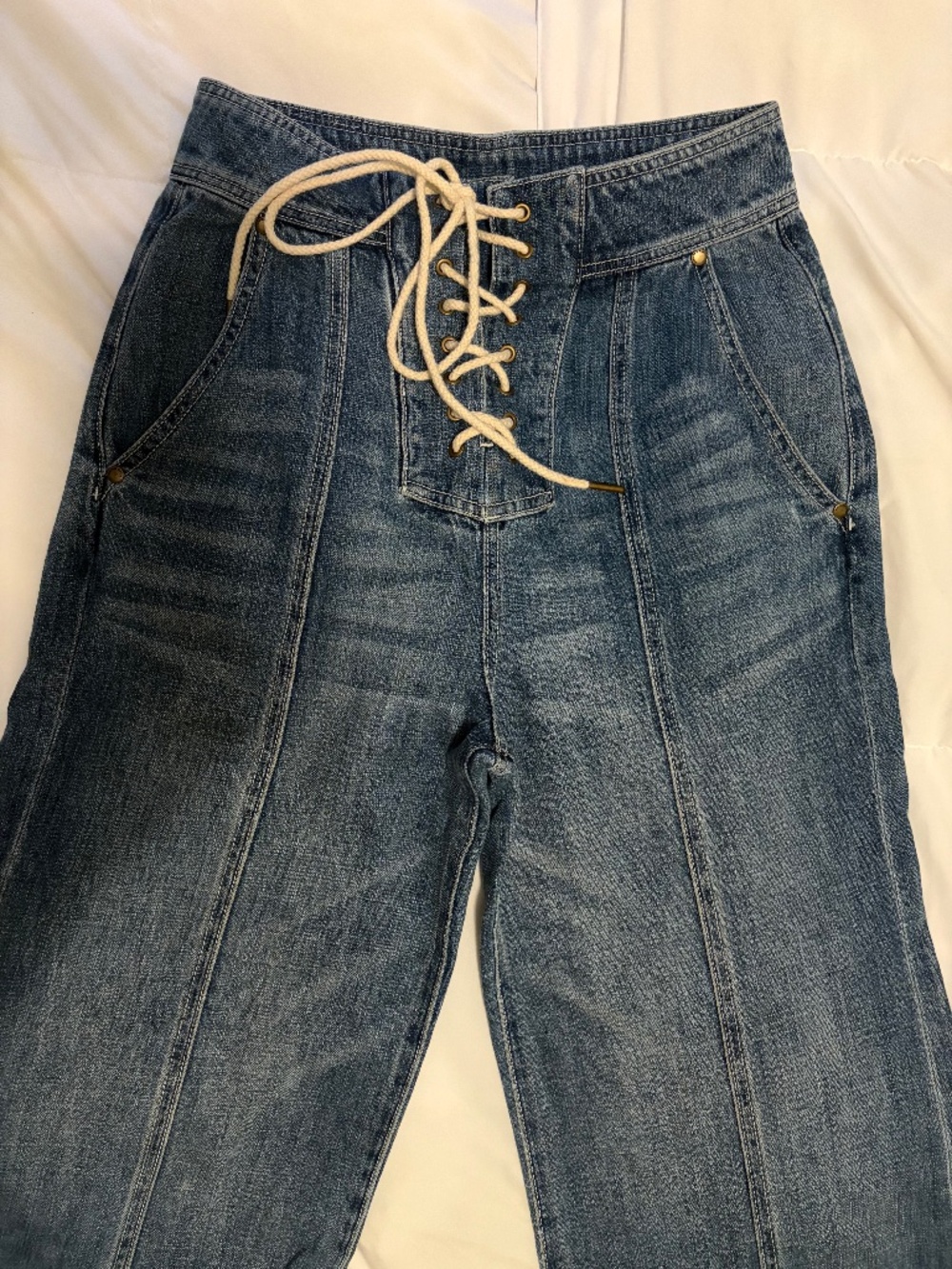Denim blue jeans